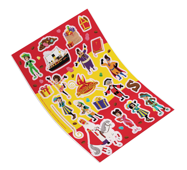Stickervel van De Club van Sinterklaas met de Pieten, Sinterklaas op Ozosnel en de Stoomboot
